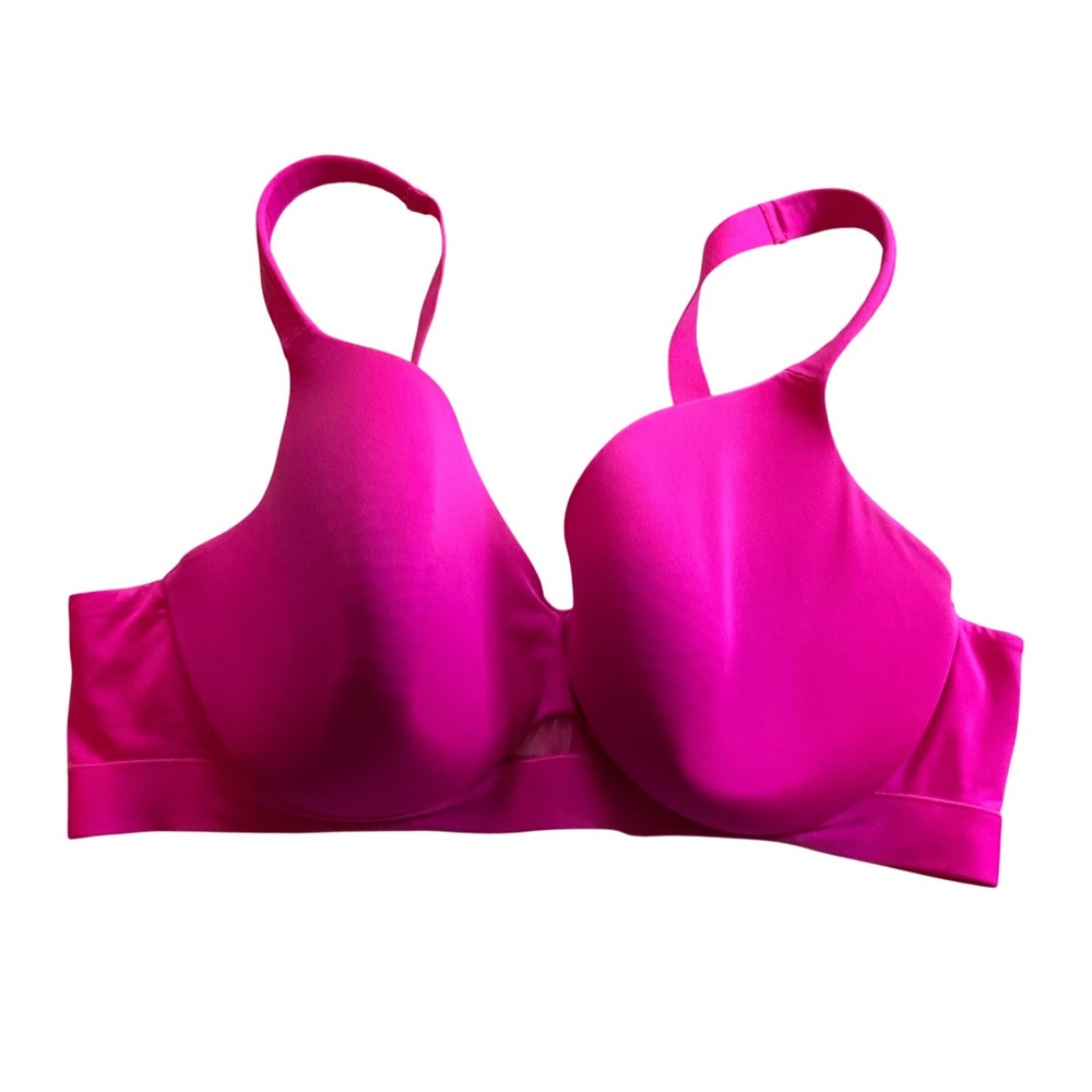 Cacique Hot‎ Pink Full Coverage Bra 42C Underwire Adjustable Straps Back Clasp